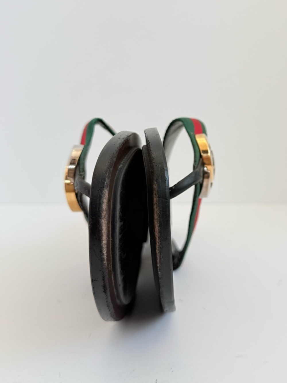 Gucci Brown leather Kika Web thong sandals Interlocking GG EU - Picture 4 of 9